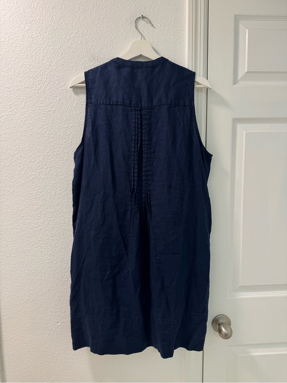 Quince 100% European Linen Sleeveless Swing Dress size L navy blue - Picture 4 of 6